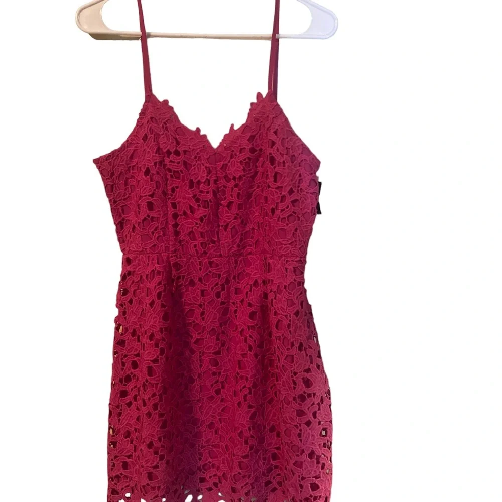 Blue Rain Women's Pink Sleeveless Dress Size L Lacy mini dress - Picture 10 of 10